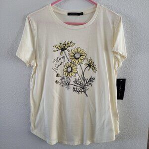 Ransom Collection NWT | Sz Medium | Women's Graphic Tee | Floral "Strong Woman"